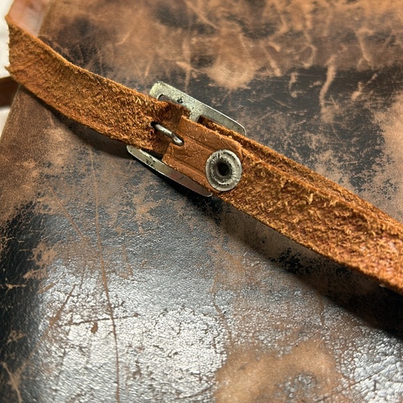 Antique Leather Folding Camera Case Only With Working Clasp And Leather Strap - Picture 4 of 16